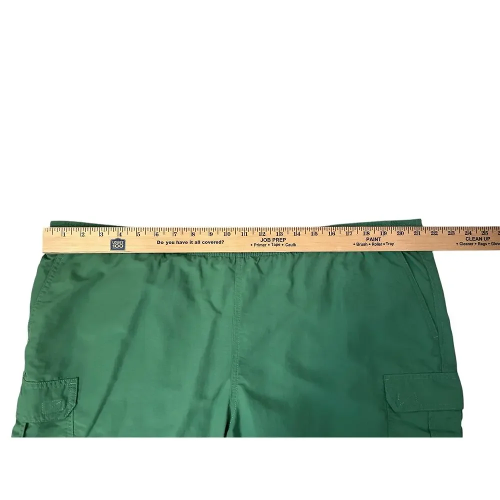 L.L. Bean Cargo Swim Trunks Green Lined Pockets Beach Pool Vacation Resort XL